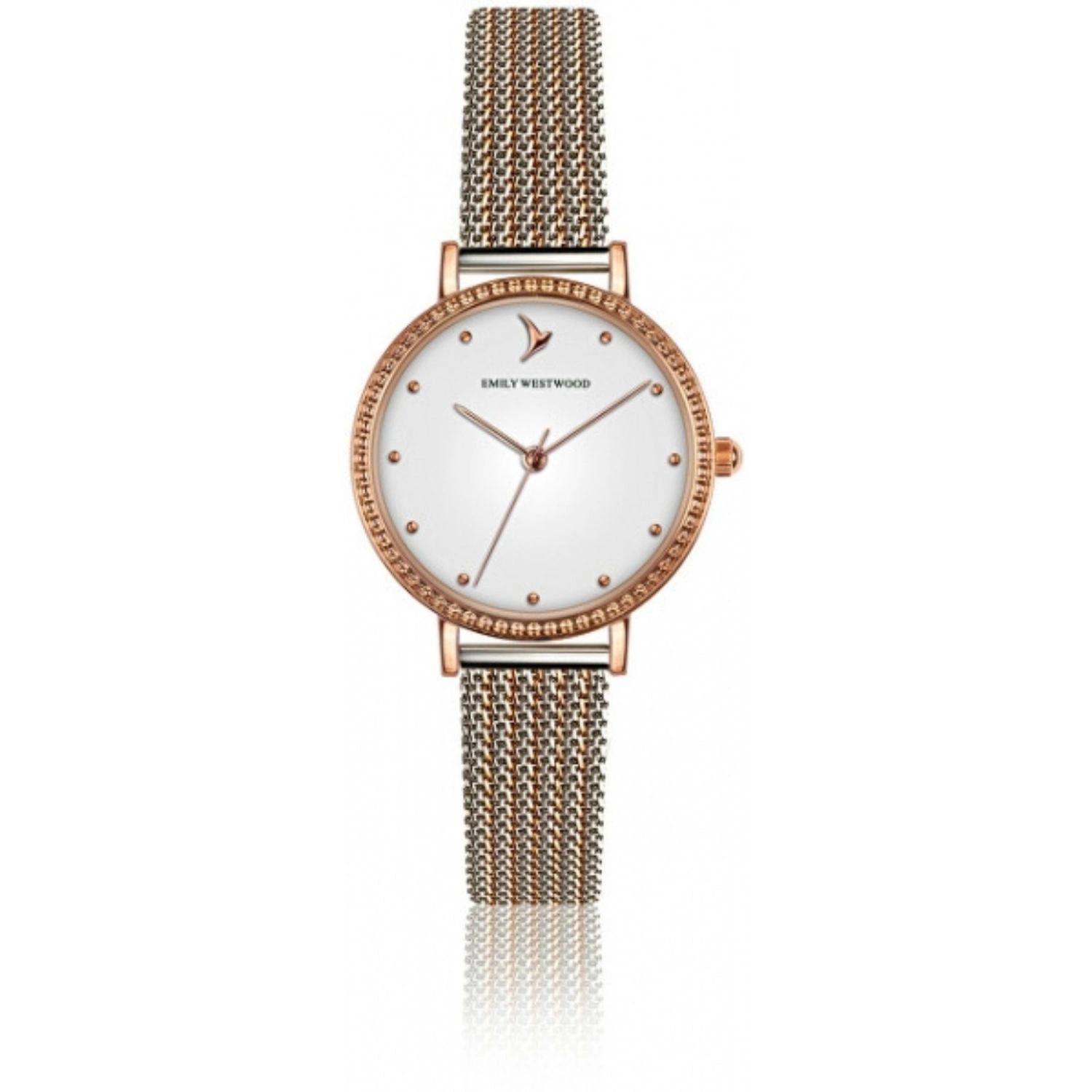 Dámské hodinky Emily Westwood Araceli stříbrné, zlaté, elegantní mesh