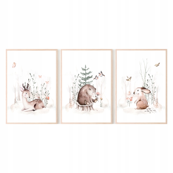 

Zestaw 3 plakaty A3 leśne zwierzęta nr.5