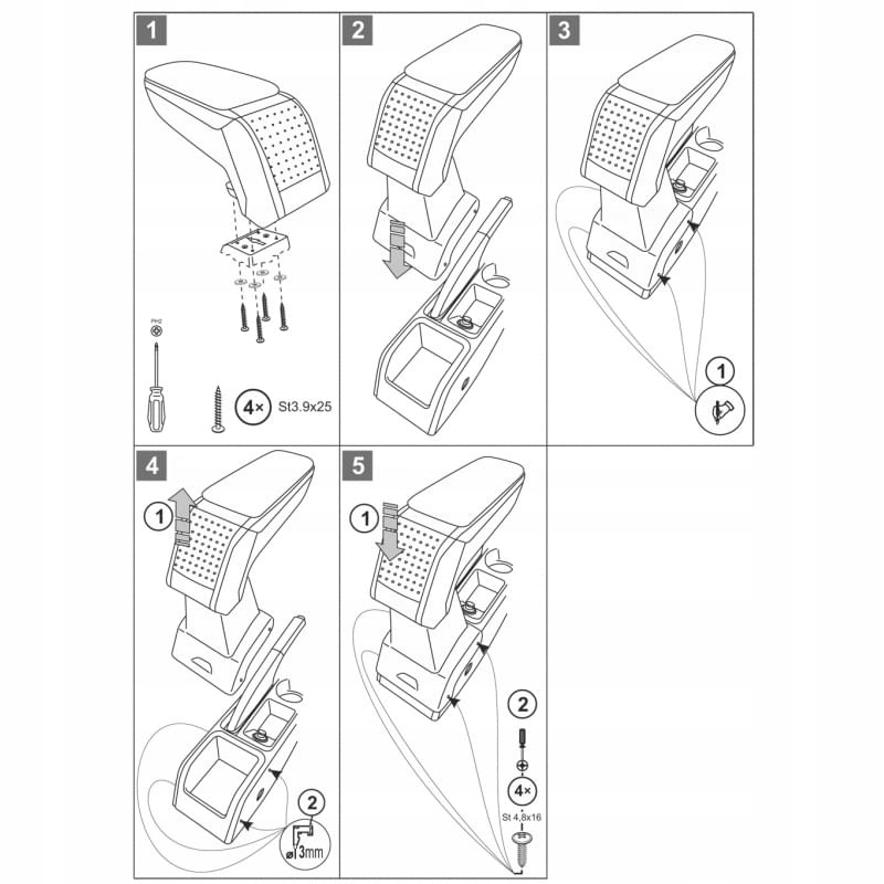 V01012 - ARMREST STANDARD Seat Ibiza V, 2017-