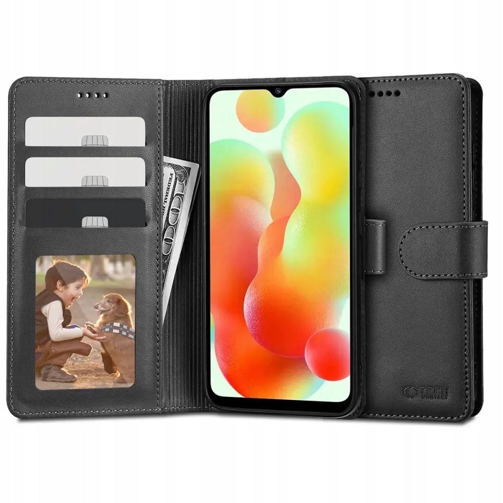 Etui Tech- Protect Wallet na Xiaomi Redmi 12C czarne Tech- Protect