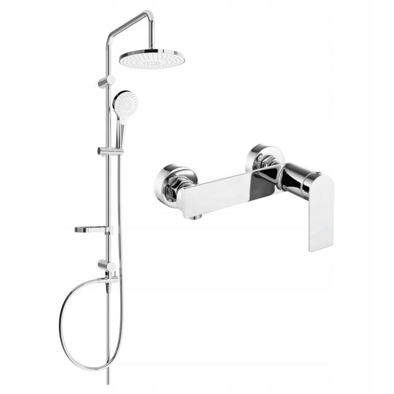 Mexen Erik stenová sprchová súprava s dažďovými tryskami a batériou Zero