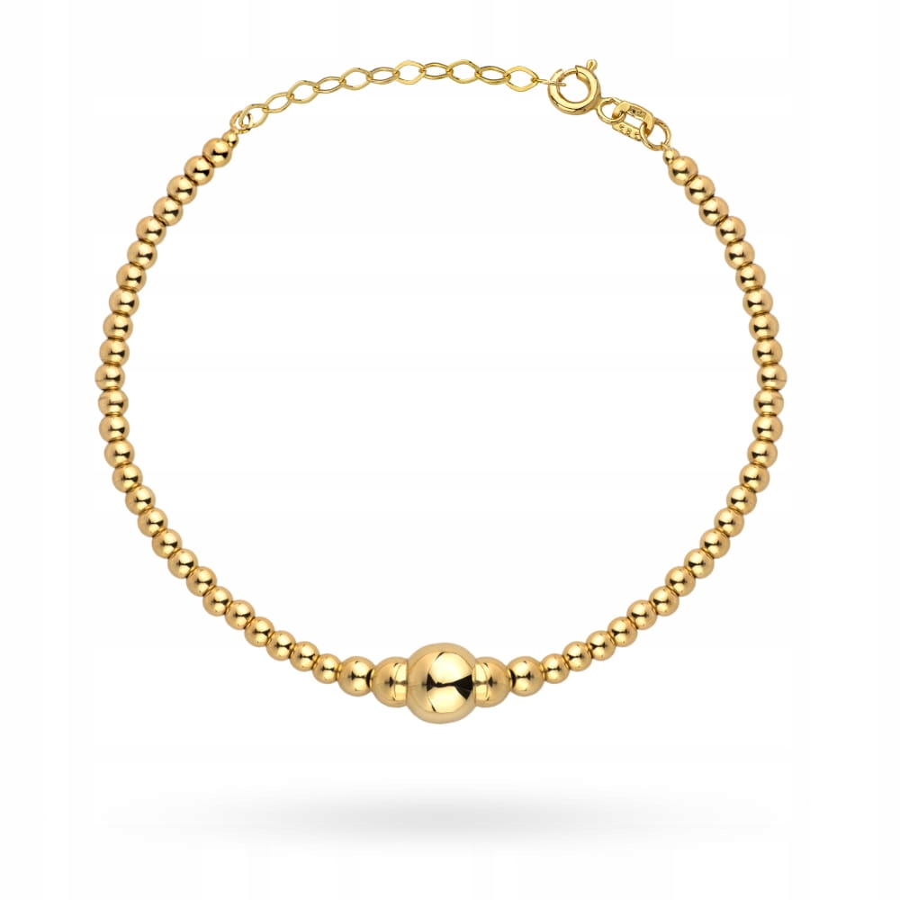 Zlatý náramek 585 složený z kuliček, elegantní šperky pro ženy 14k