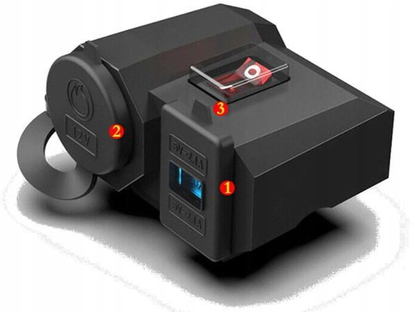 2x Usb Szybkie Ładowanie Gniazdo Zapalniczki Ładowarka Motor Quad Skuter