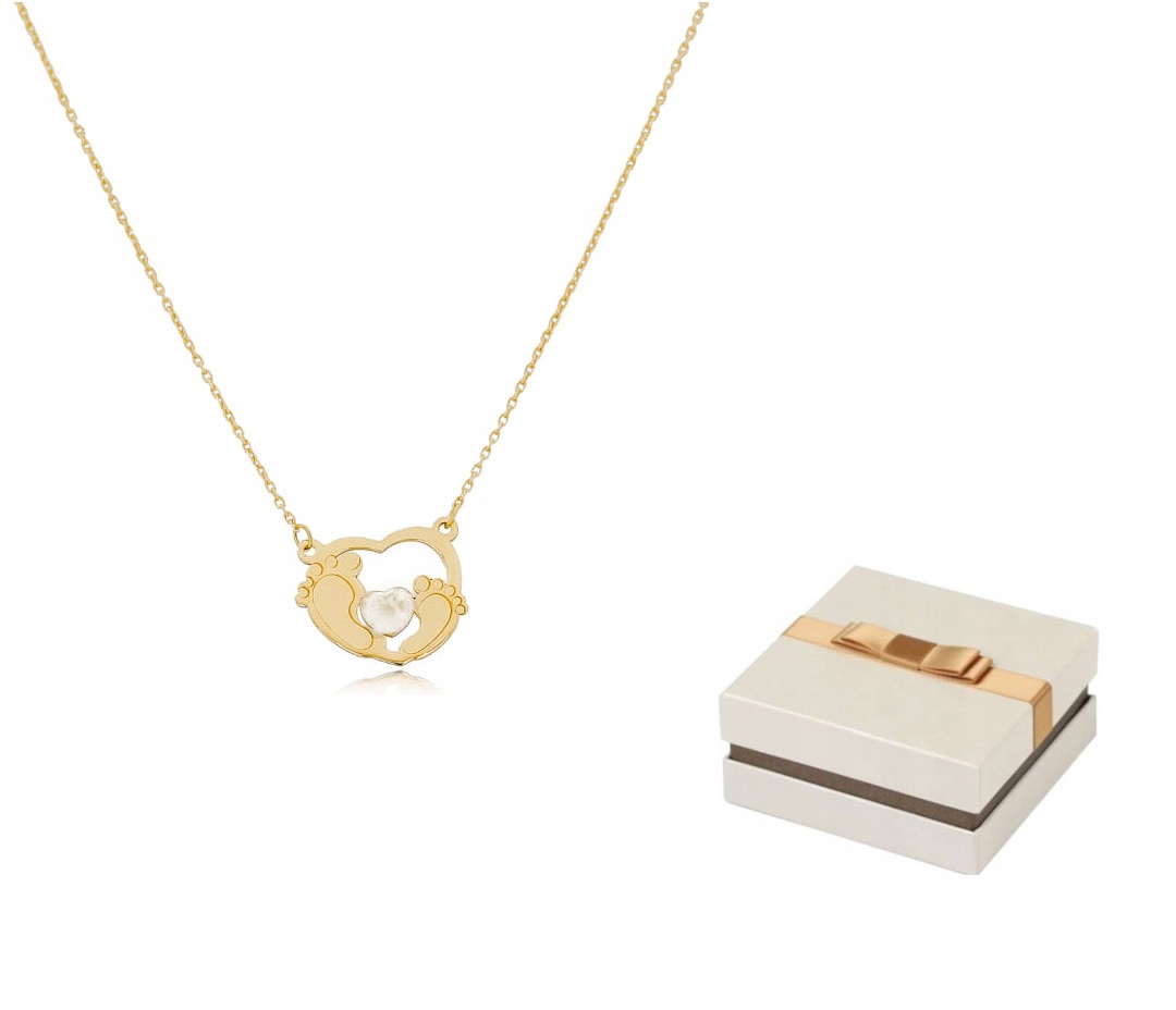 Zlatý náhrdelník na nohy v srdci ZN100
