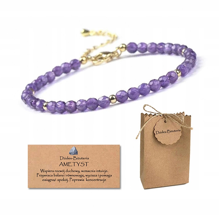Аметист камень Браслет 4 мм