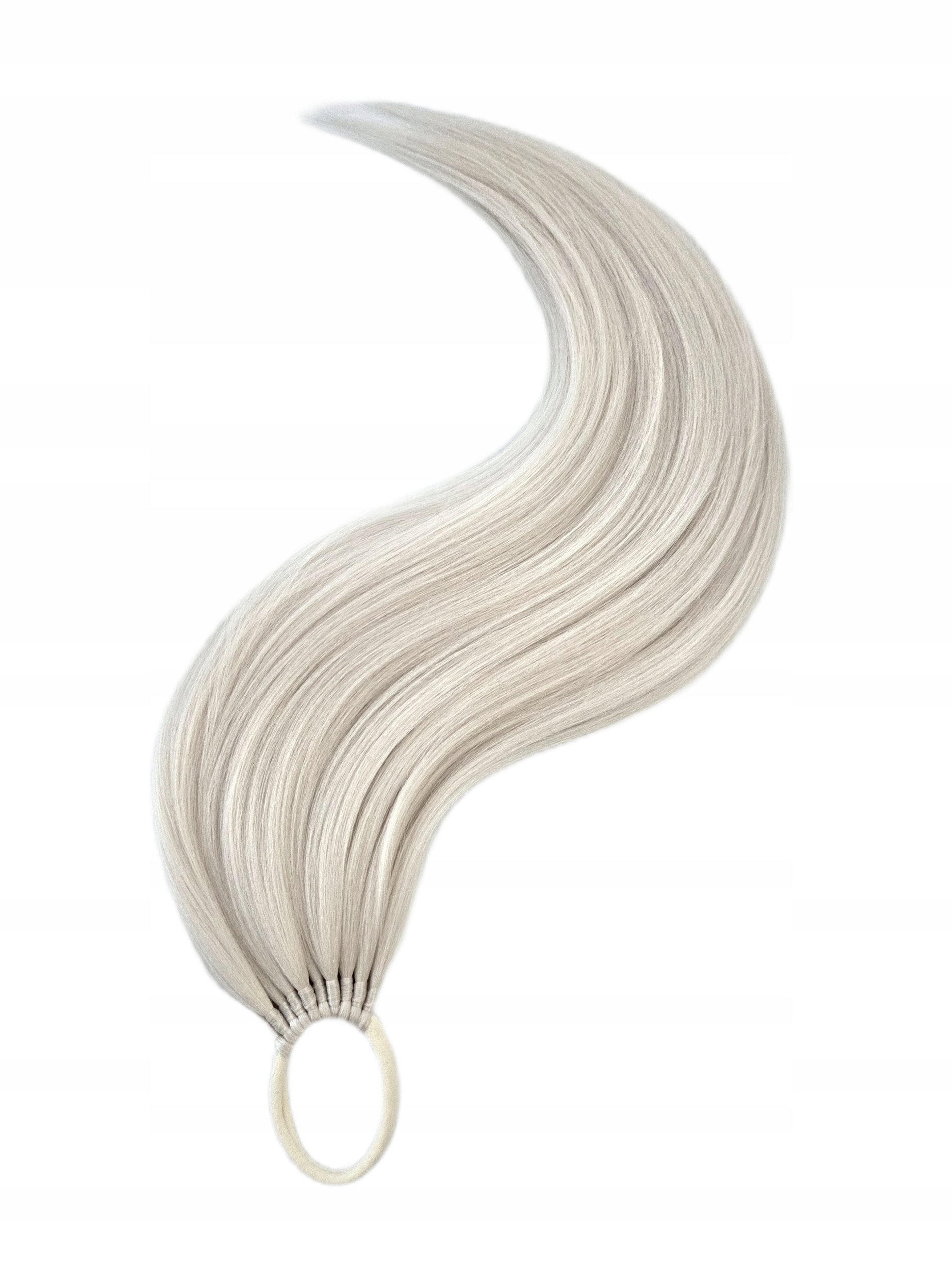 Připínací poník na gumičku, Příčesek, světle blond, Světlá Blondýnka, 80 cm