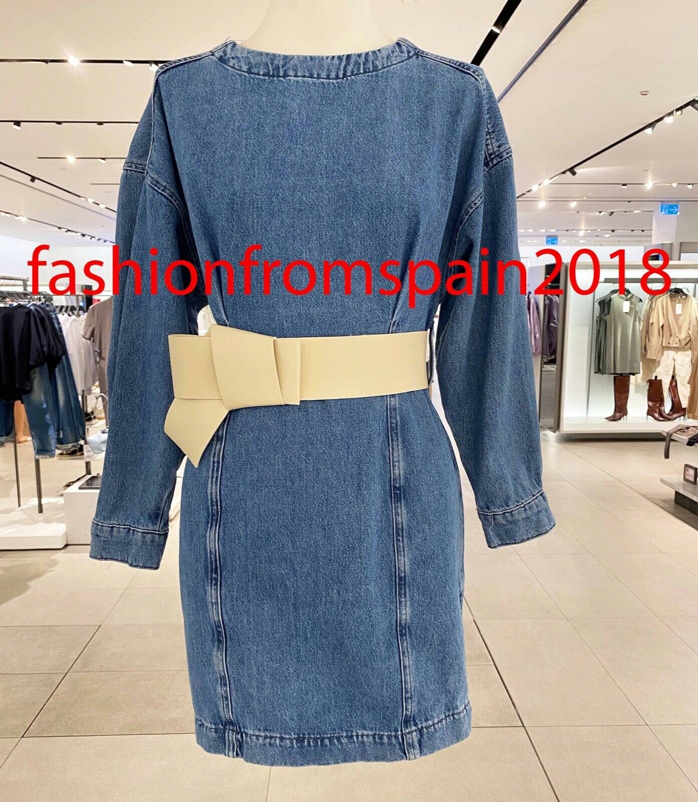 ZARA - dżinsowa sukienka z szerokim paskiem - L Marka Zara