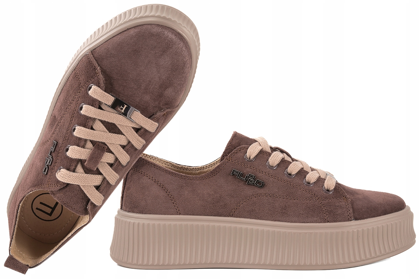 Filippo DP6122 Dámské Polobotky Tenisky Na Platformě Kožené Semišové 36