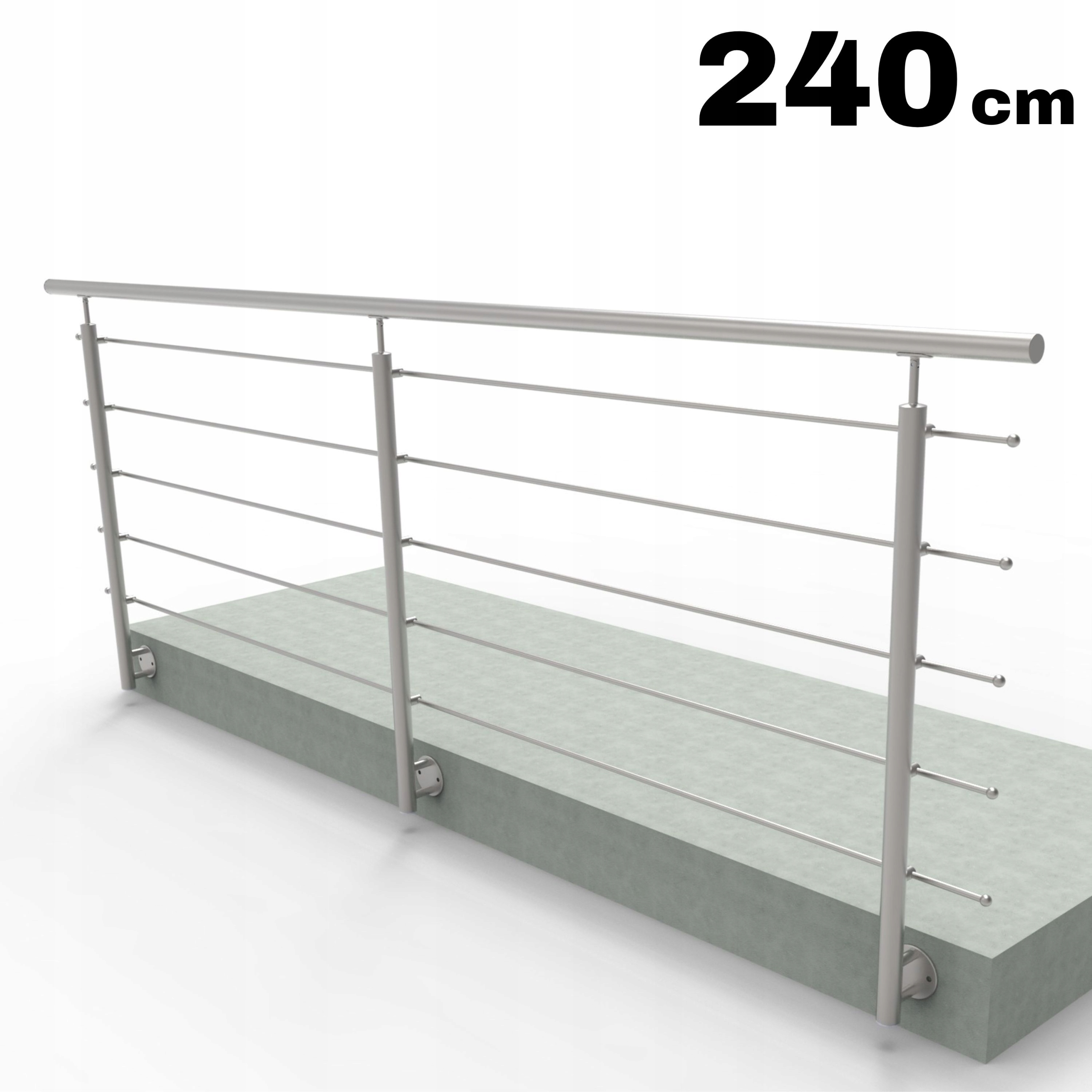 Balustrada nierdzewna do boku 42,4 5x fi 12 240cm