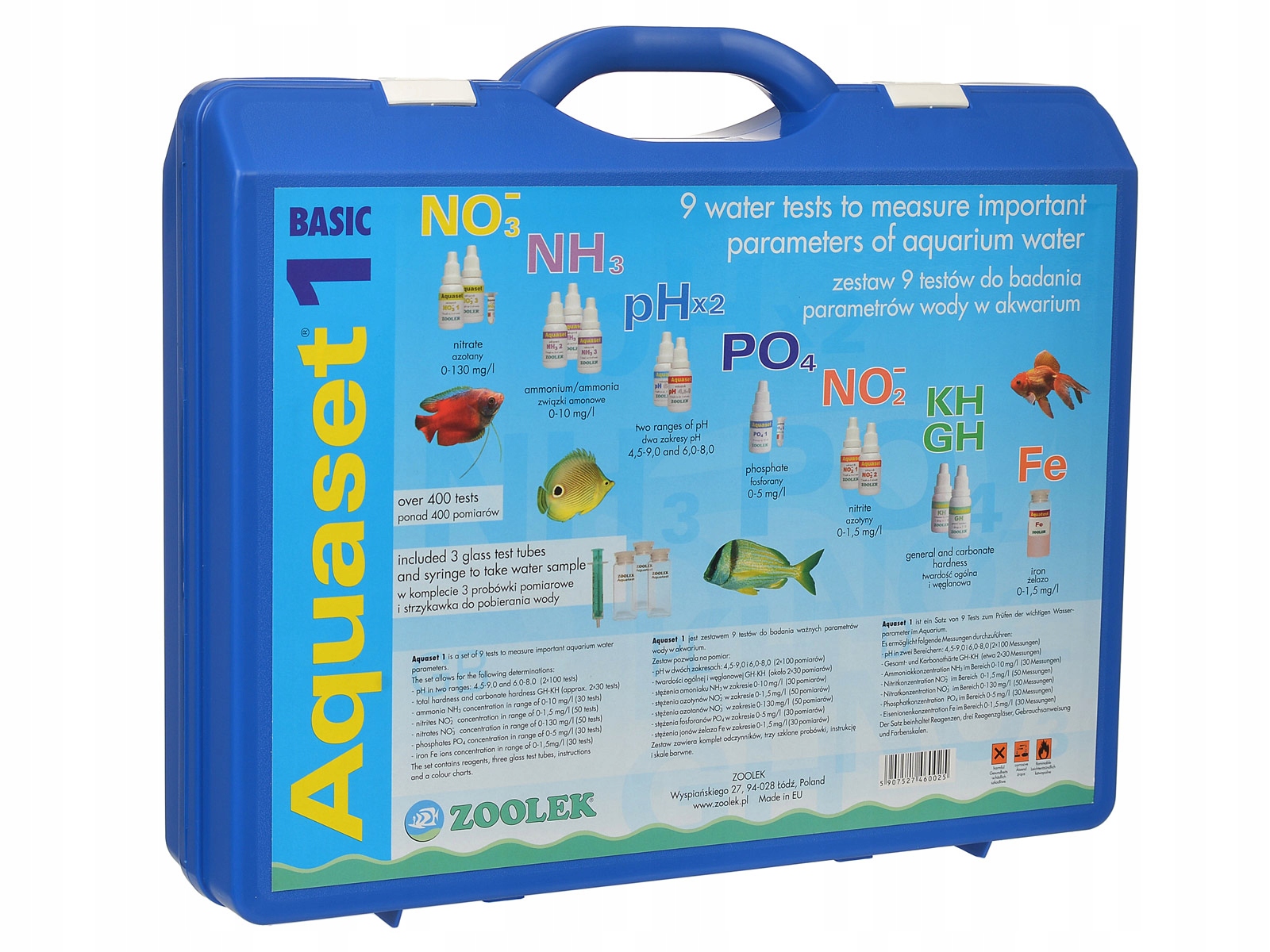 Levně Zoolek Aquaset 1 Test NO3 NH3 Ph PO4 NO2 Gh-kh 9v1