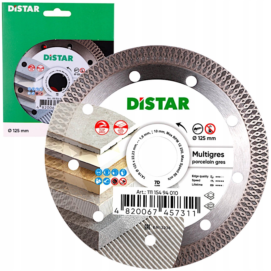 

Tarcza diamentowa 125mm Distar MultiGres 7D Gres