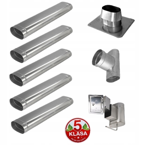 Wkład- Komin Owal 120X240 (12/24) 5m Kwasoodporny Do Kotłów 5 Klasy/ Pellet