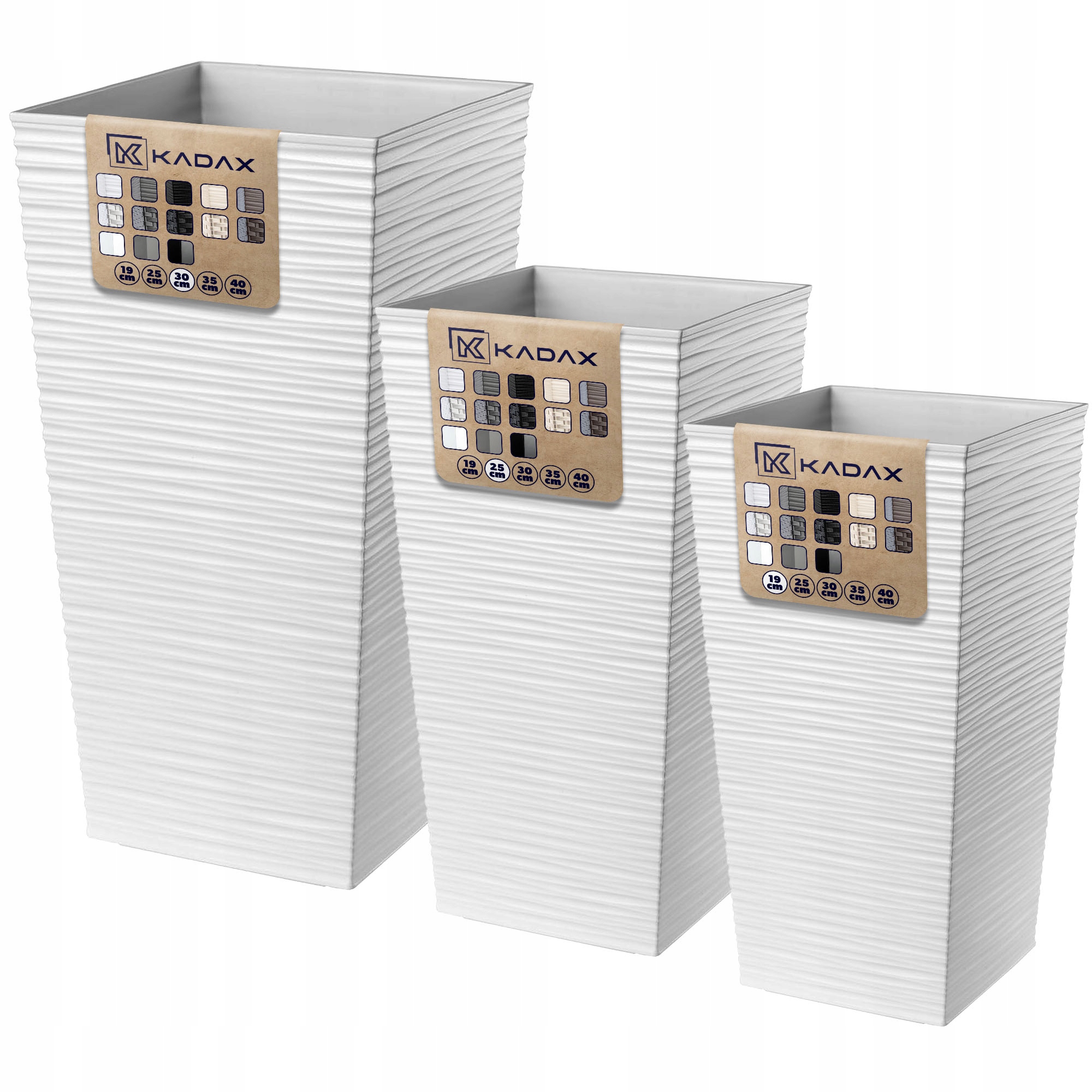 ZESTAW 3x DONICA OGRODOWA DONICZKA + WKŁAD BIAŁA Kod producenta K4550