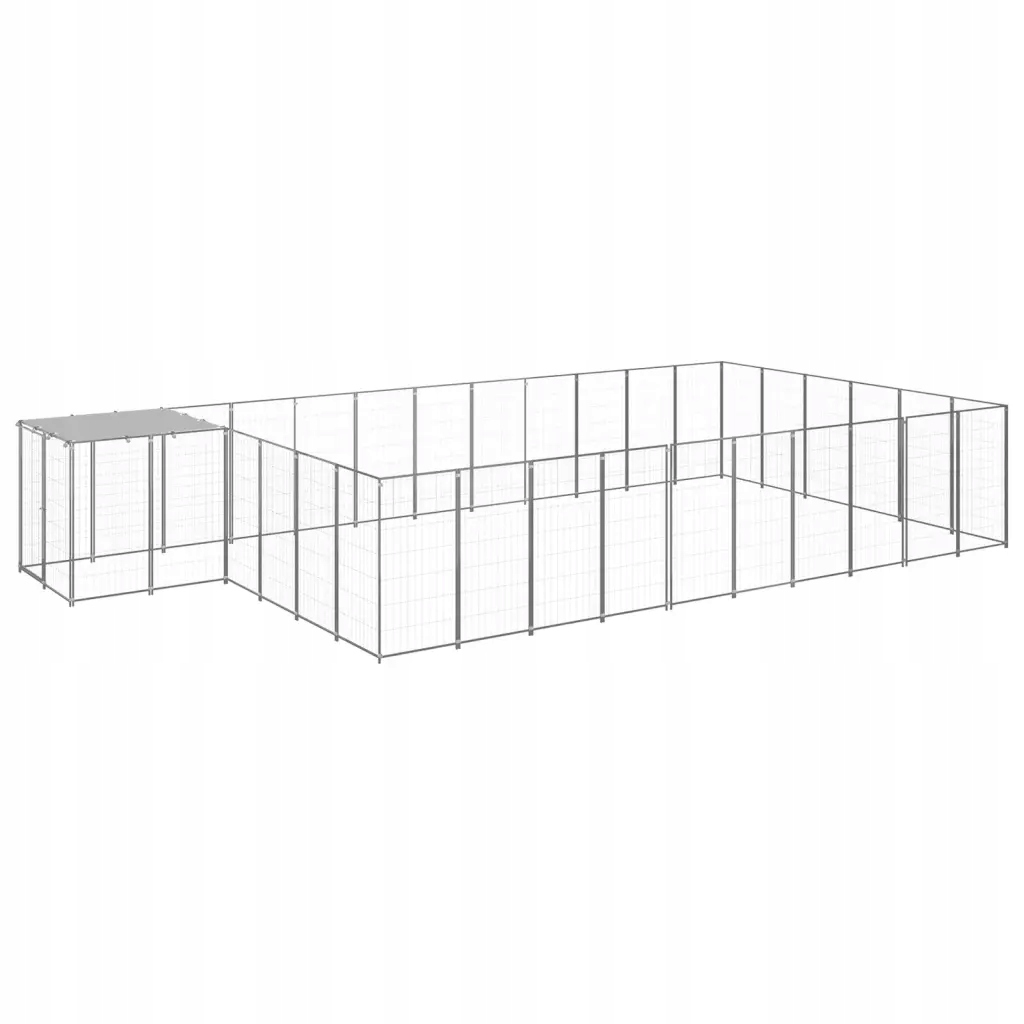 Levně Psí kotec stříbrný 19,36 m² ocel