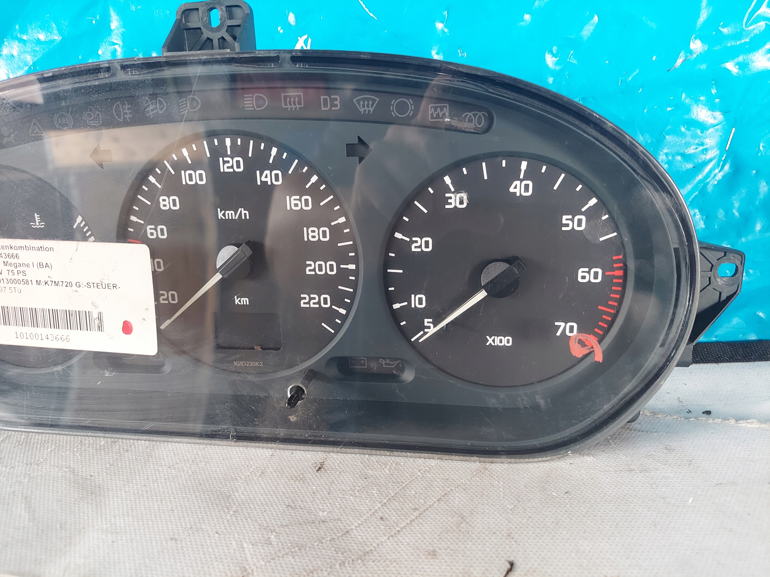 dials clock MEGANE and 1.6 B 7700847782