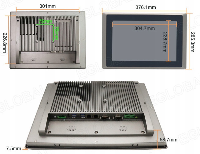 Przemysłowy komputer panelowy All-in-One EG-1501B AT/ATX COM LAN GPIO WIN Model procesora i7-1365U