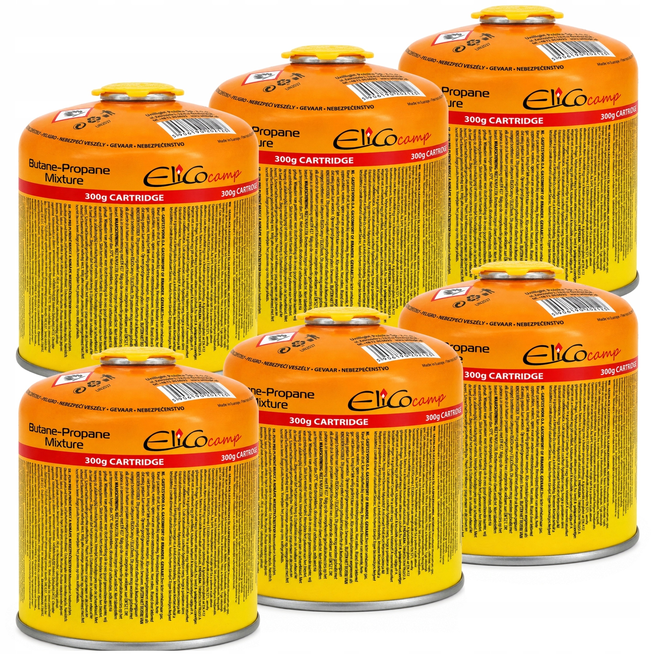 Gaz do Turistického Vařiče Palníku Kartusz x6 kempovací bombička 300 g 500 ml