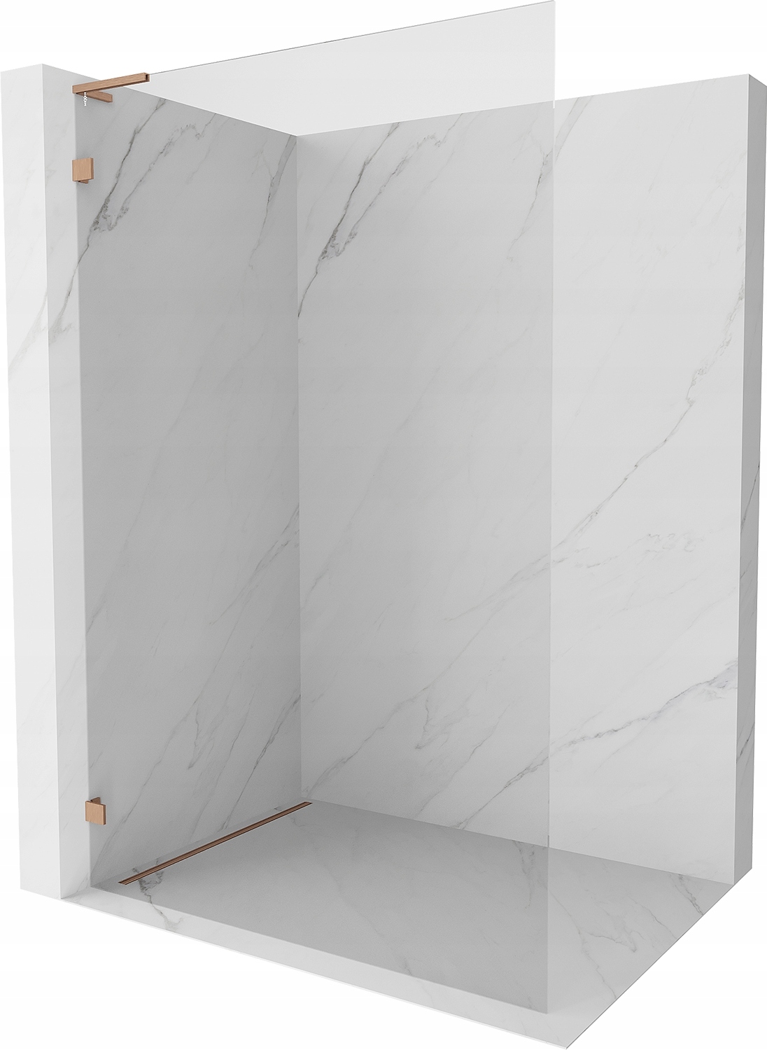 Mexen Lunar L sprchová stěna Walk-in levá 120x200 cm, průhledná, kartáčovan