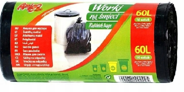 

Worki na śmieci 60 l czarne Amigo