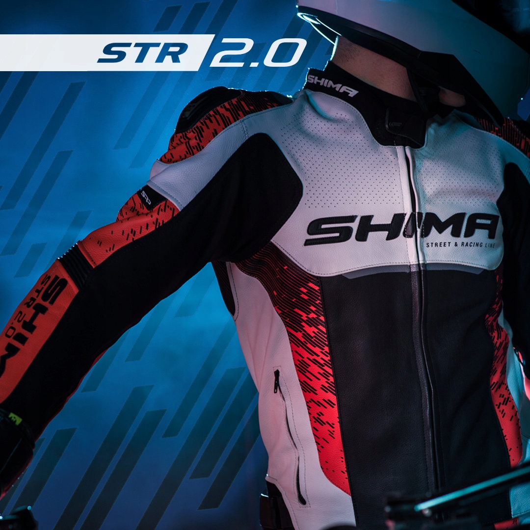 KURTKA MOTOCYKLOWA SHIMA STR 2.0 BLACK +GRATIS Materiał skóra