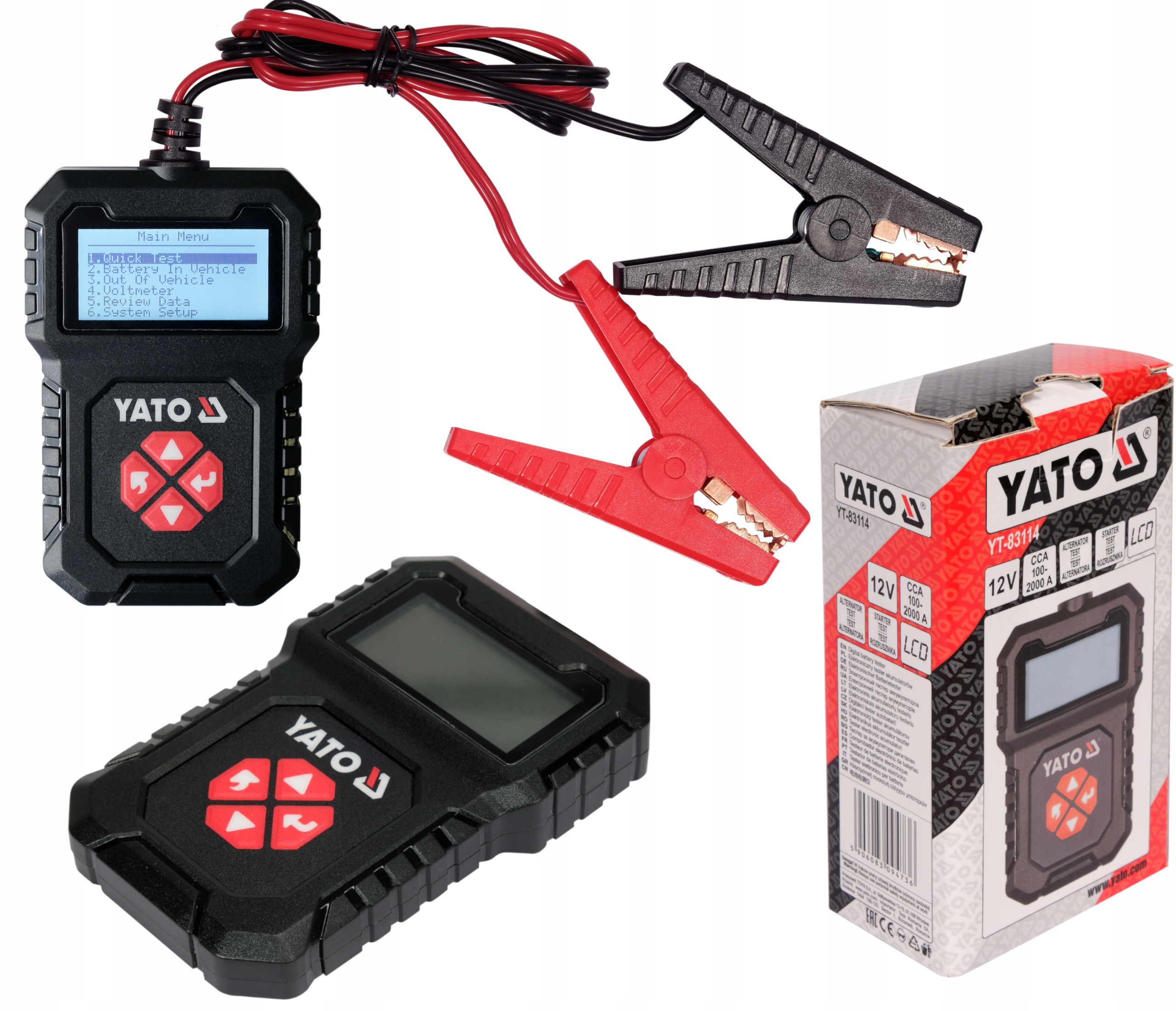 Tester Akumulatorów Samochodowych 12V Do 2000A Elektroniczny Cyfrowy Yato
