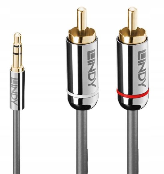 

Kabel Jack 3,5mm 2xRCA Lindy Cromo 35332 0.5m