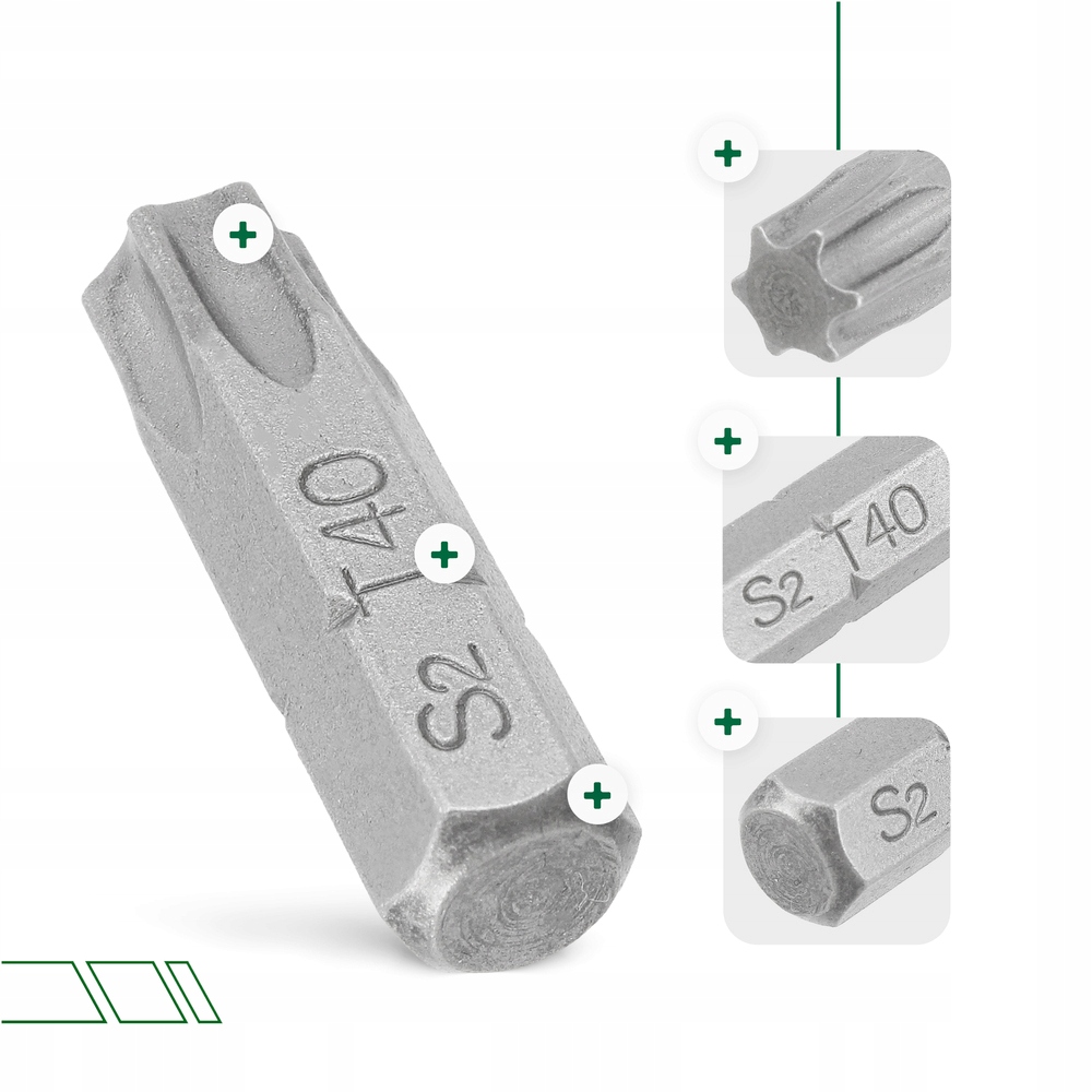 Bit Wkrętarki TORX 1/4 T40 25 mm KOŃCÓWKA MAGNETYCZNA Grot Wiertarki Stal Marka Stalco