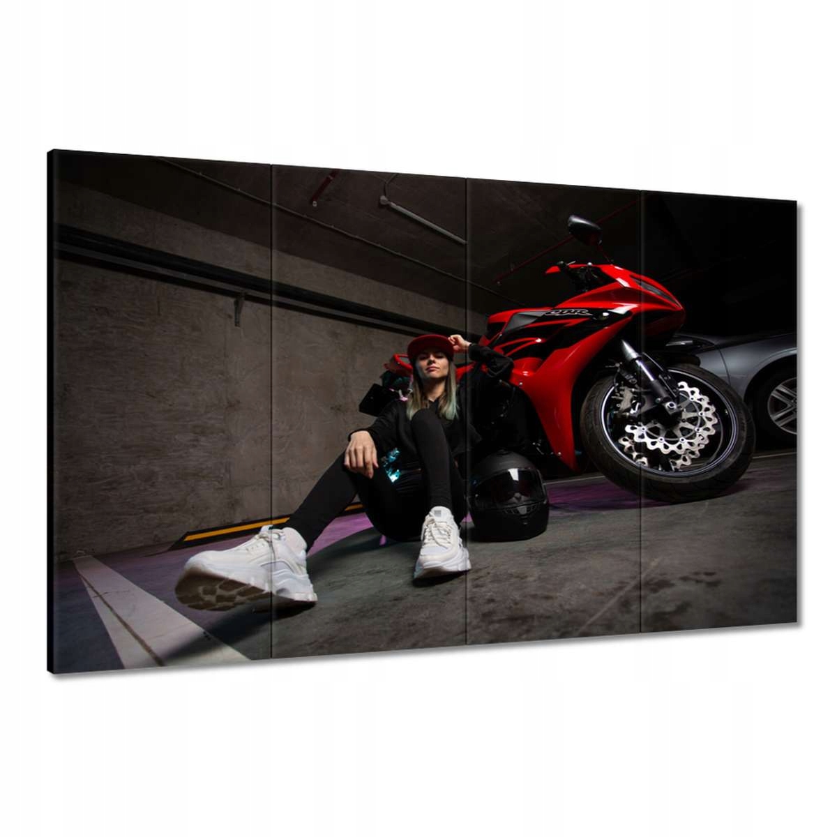 Obrazy 120x80 Červený motocyklový závodník