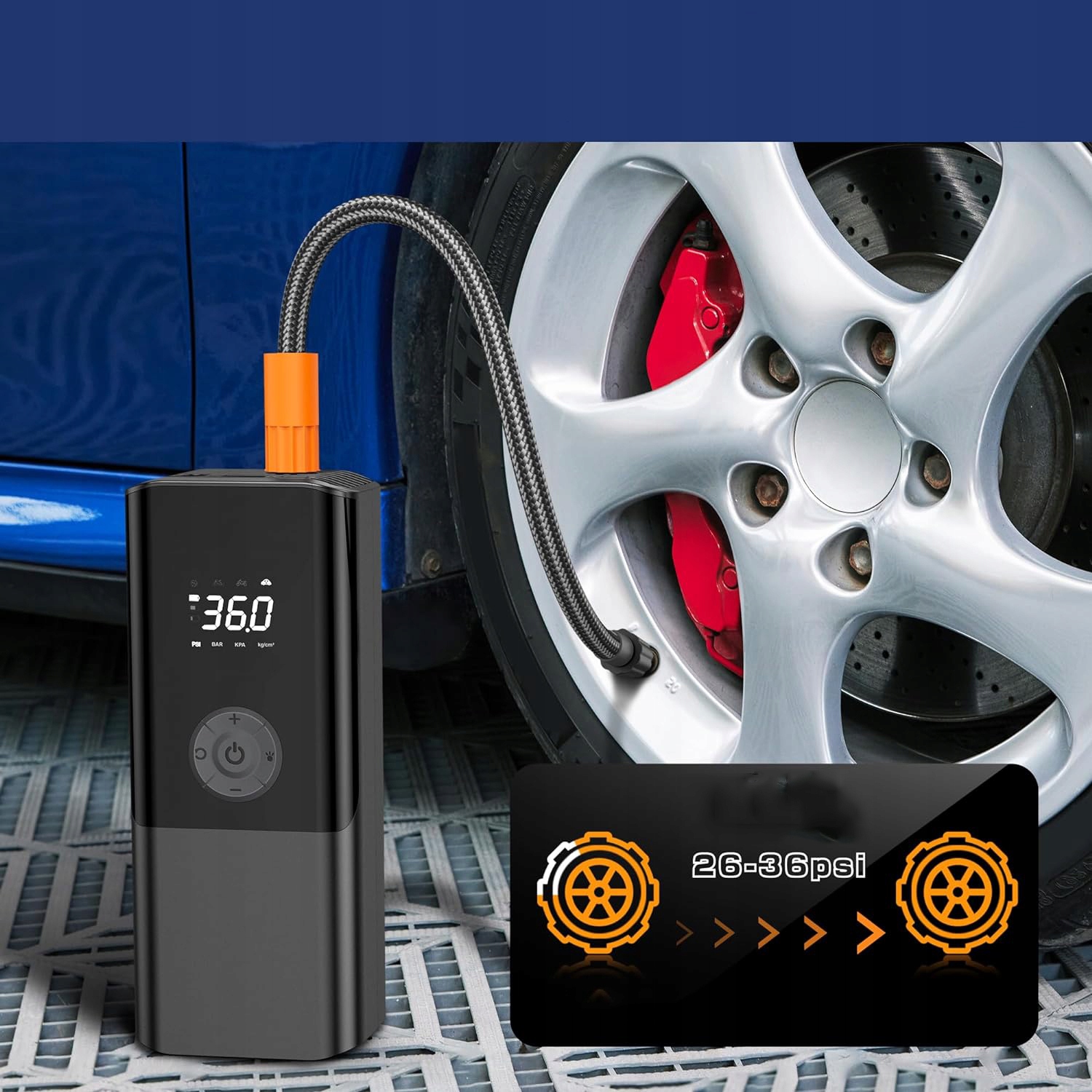 POMPKA ROWEROWA ELEKTRYCZNA KOMPRESOR AIR PUMP DO ROWERU AUTA AKUMULATOR Marka Bedee