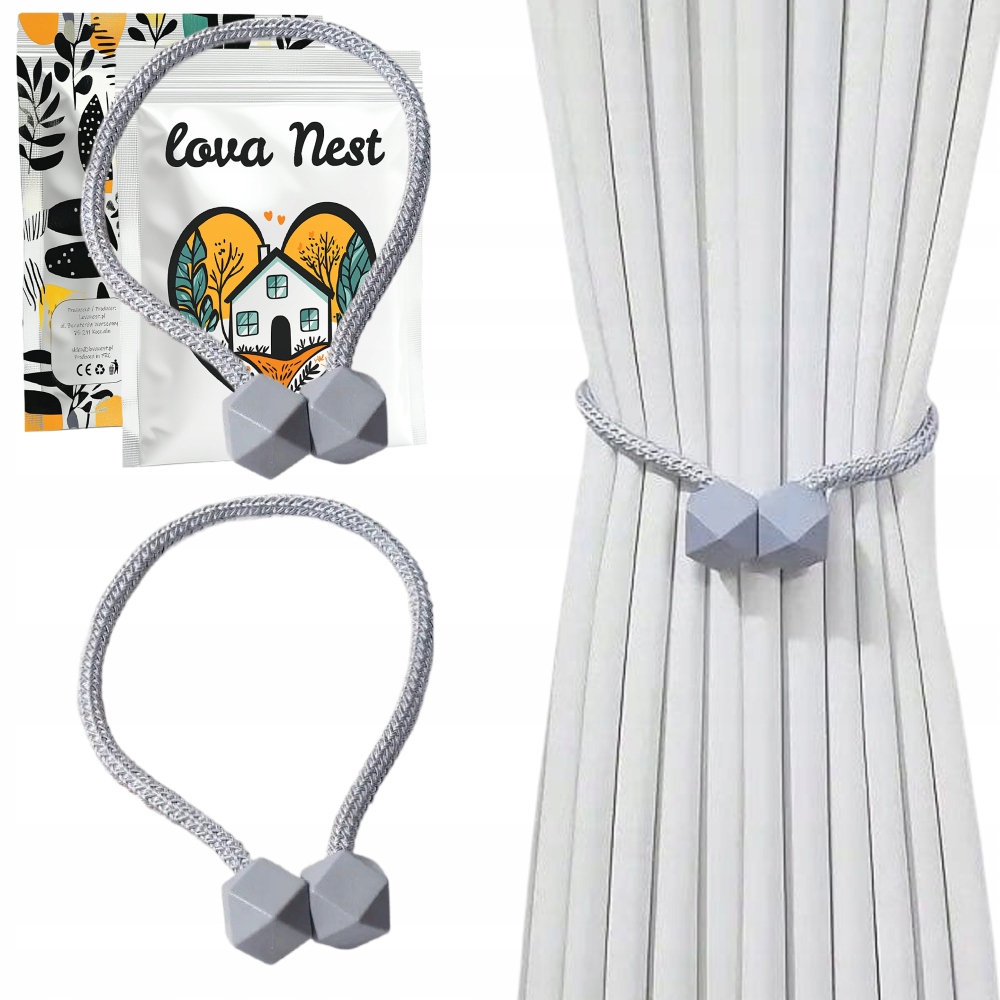 Upevňovací Záclony Lova Nest Záclona Šňůra Pletenina Boho Magnet Mnohostěnný 2ks