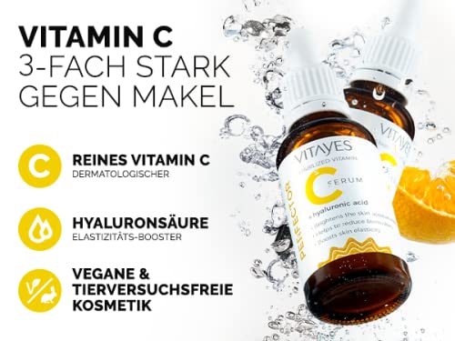 VITAYES Serum Witamina C z Kwasem Hialuronowym 30ml Vegan — miniatura 7