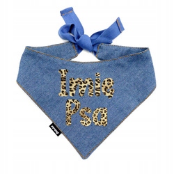 Levně Nákrčník Denim se jménem Psa Psiakrew Leopard L