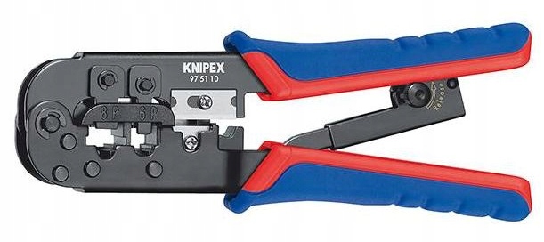 Krimpovací kleště na lisování konektorů RJ45 RJ12S 975110 Knipex