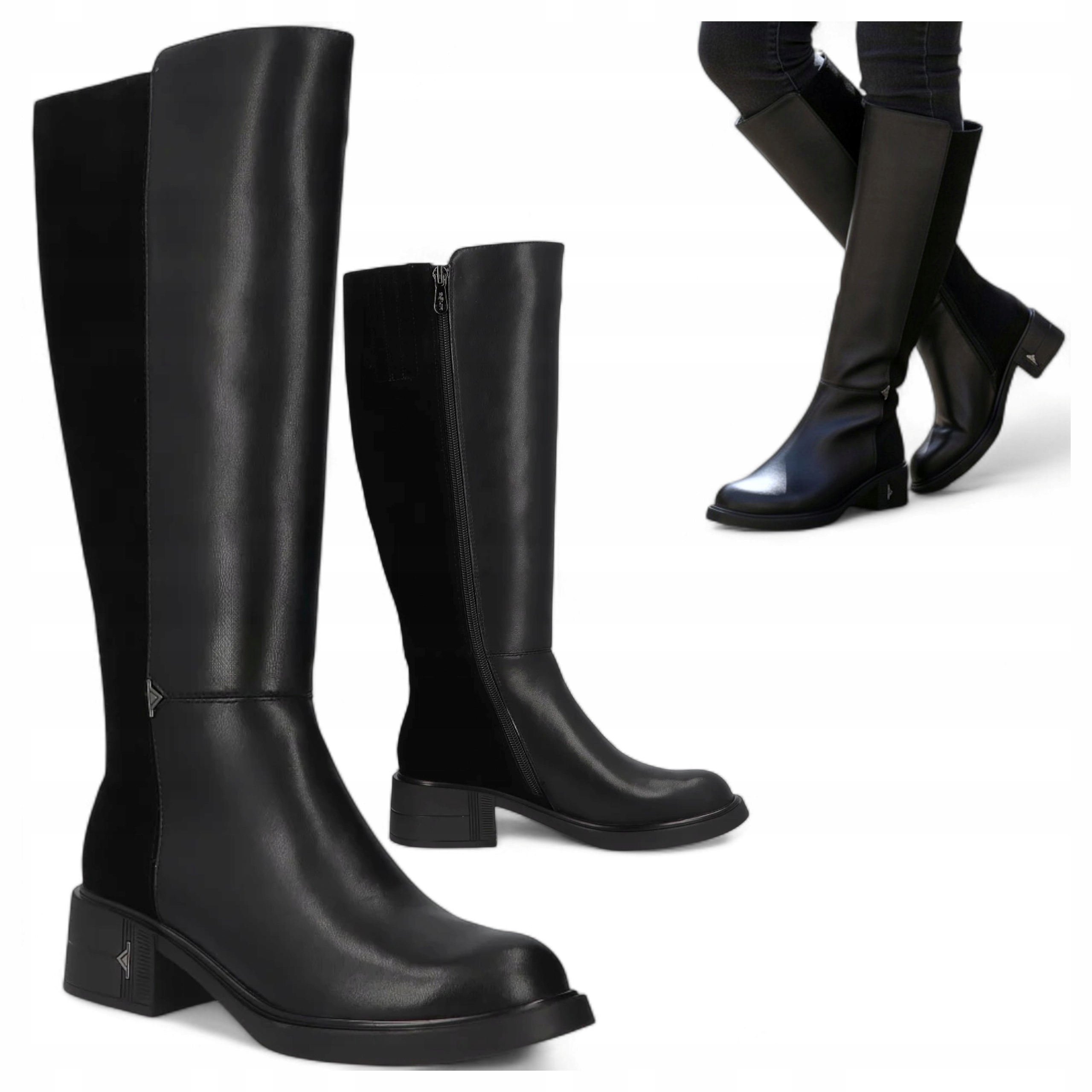 Filippo 37 Dámské kozačky z Pravé Kůže – teplé, vysoké, elegantní a módní