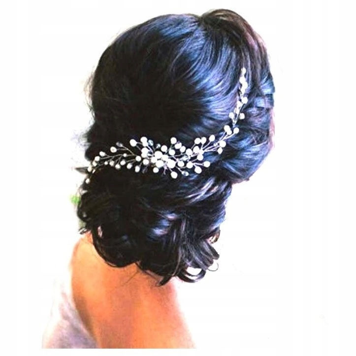 

Ozdoba Ślubna Do Włosów grzebyk Perły kryształki