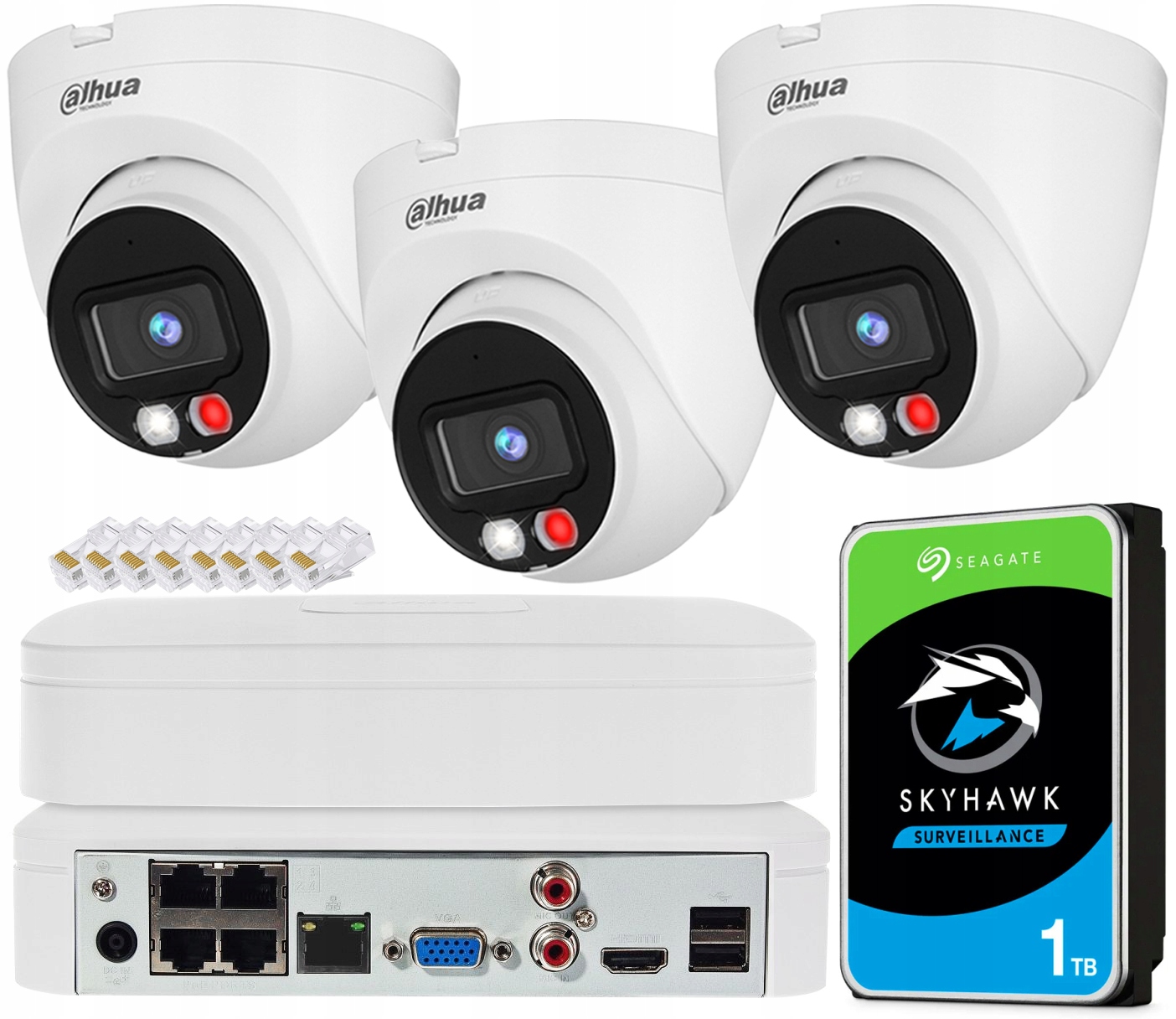 Sada na monitorovanie Dahua Bez kábla 3 kamery 4MPx Detekcia Ai Ir/led 30 m
