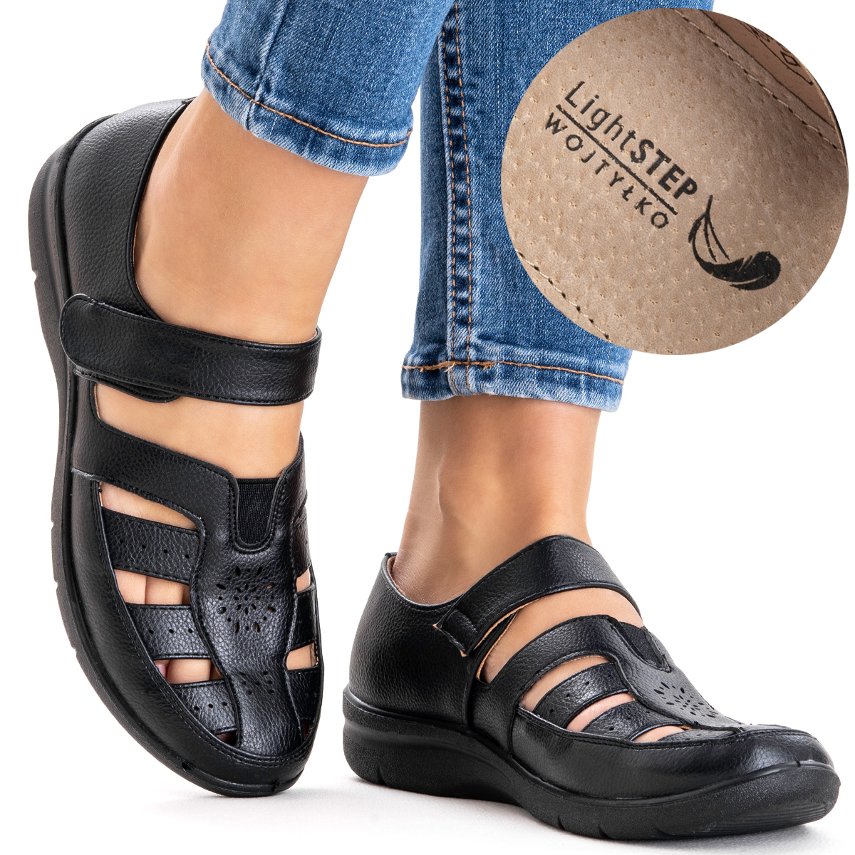 Polobotky vč. kůže sandály měkké prodyšné pohodlné lehké Wojtyłko 36