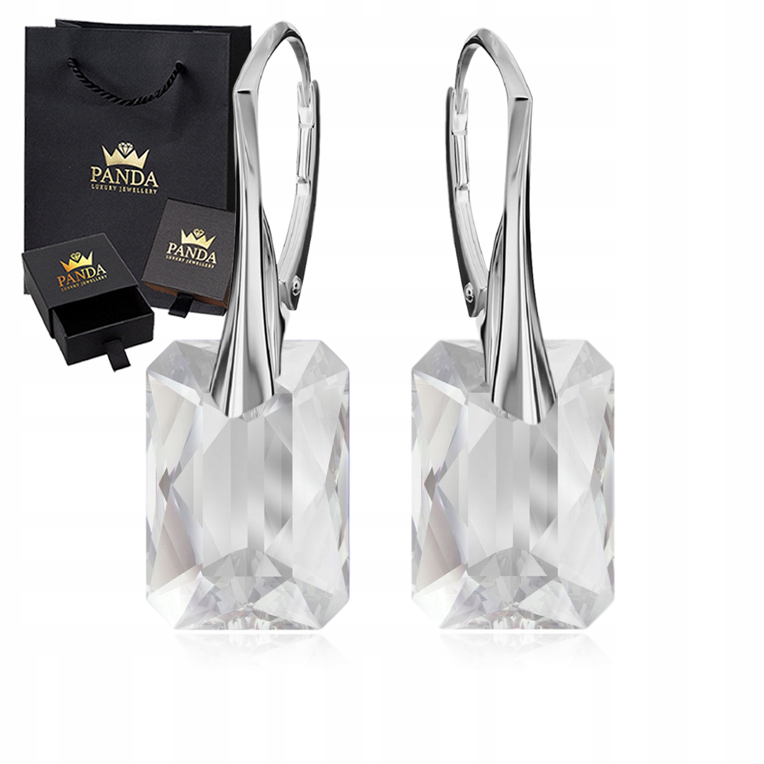 Stříbrné Náušnice pro ženu Krystaly 925 Dárek na Valentýna Vánoce