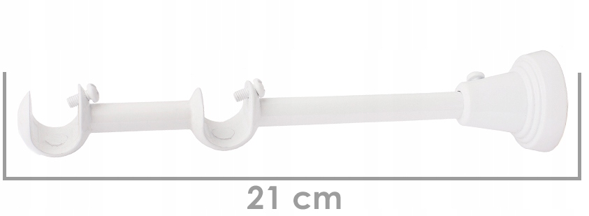 KARNISZ BIAŁY PODWÓJNY CICHE KÓŁKA 19+19 / 240 cm Długość drążka 240 cm