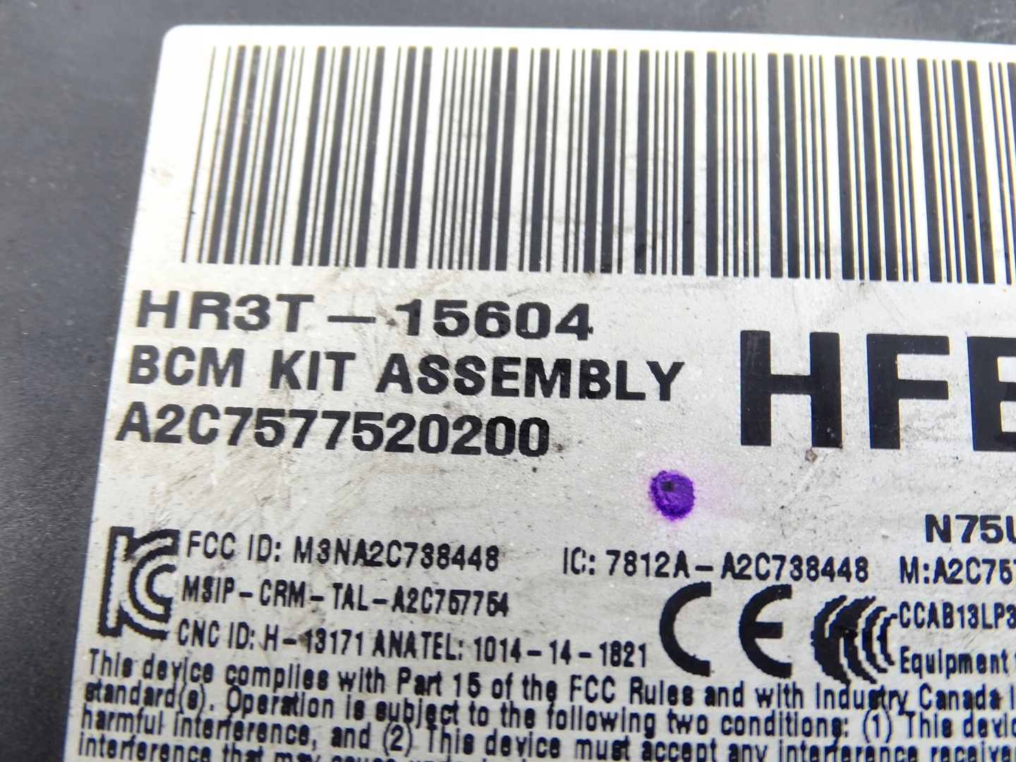 module control unit KOMFORTU FORD MUSTANG VI 15- HR3T-15604