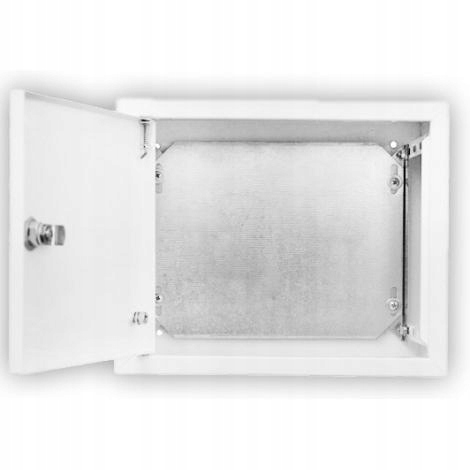 Kovová nástěnná skříň bílá s montážní deskou Rz 1NN Kubiak