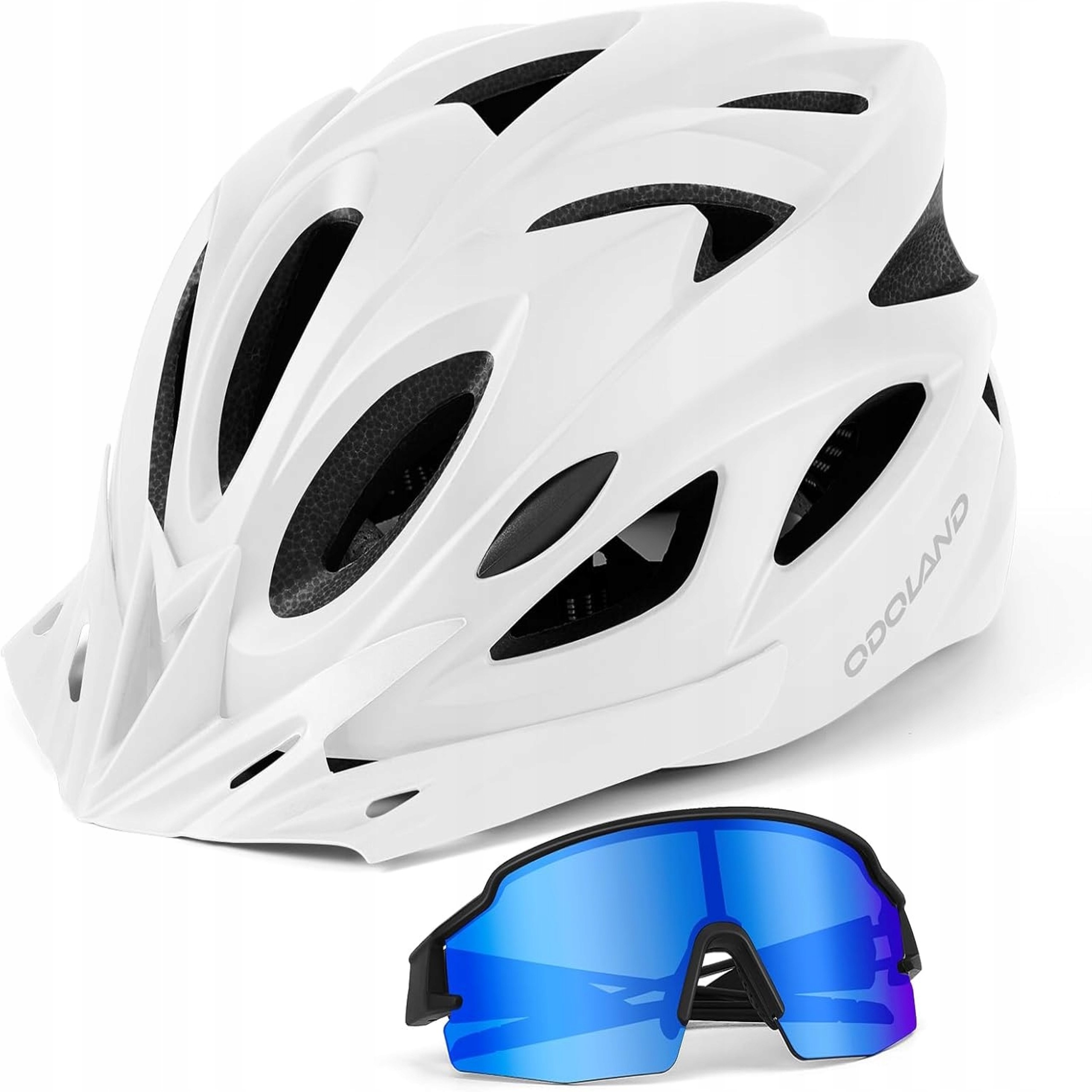 Cyklistická Přilba Nastavitelná 58-59 Cm Na Pánské Kolo Dámská Brýle UV400 Bílá