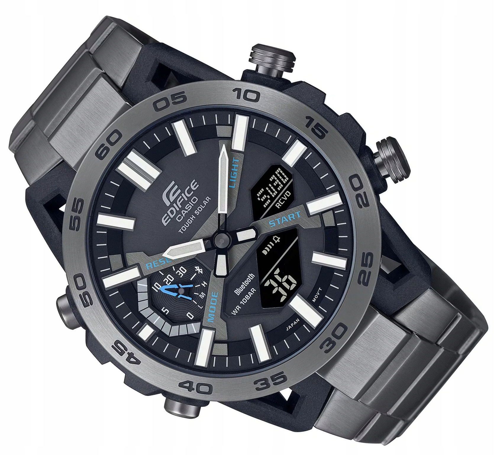 Šedé Sportovní Hodinky Casio Edifice Bluetooth Solar ECB-2000DC -1AEF