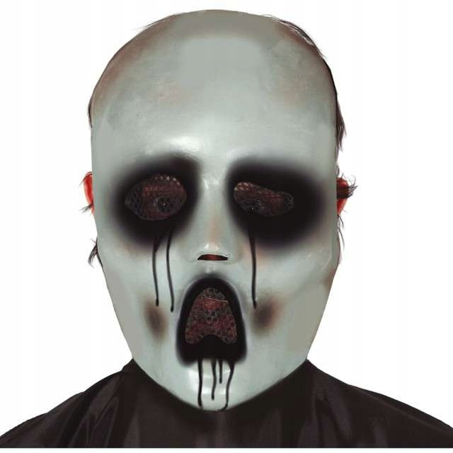 Maska POTWÓR zjawa UPIÓR biała HORROR halloween