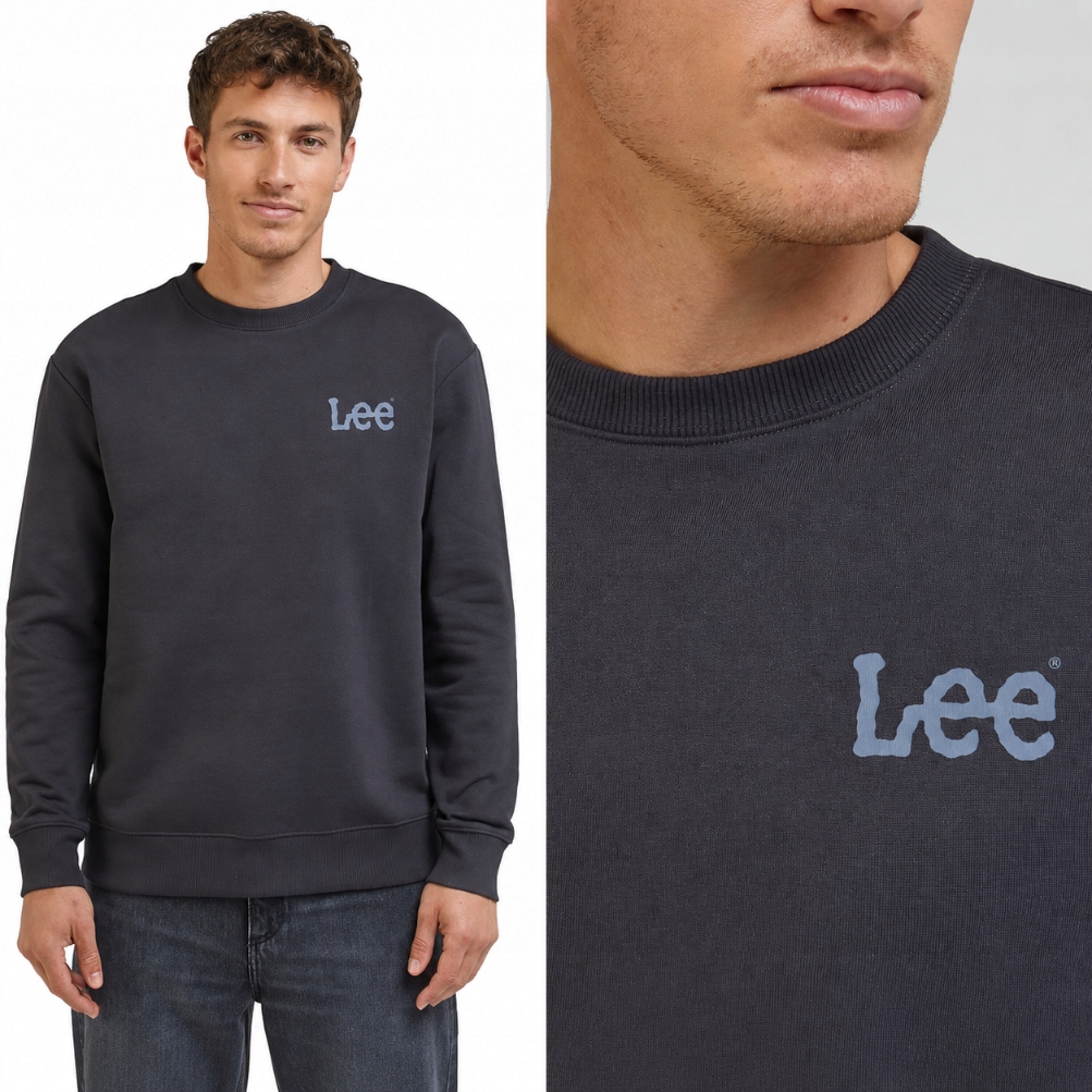 Lee pánská mikina Wobbly Lee Sws crew neck Washed Black l