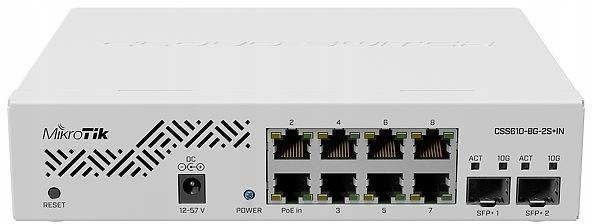 Mikrotik Routerboard CSS610-8G-2S+IN Spravovateľný Prepínač L2