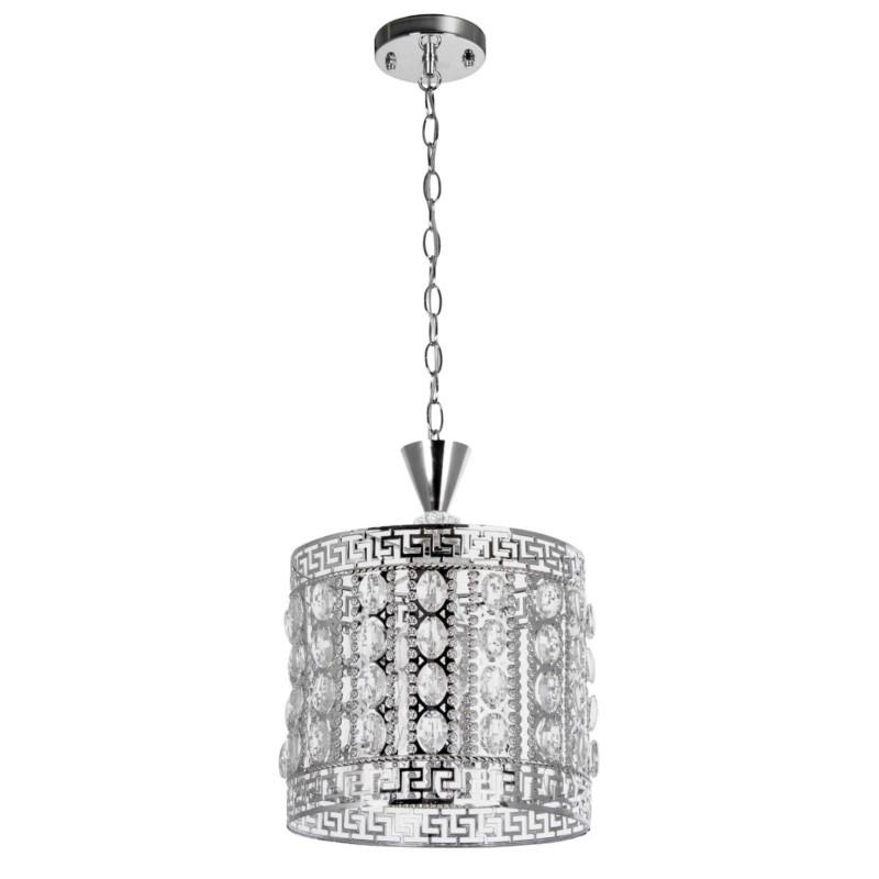 Perská lampa chromový válec s krystaly do kuchyně nad stůl nebo pracovní desku