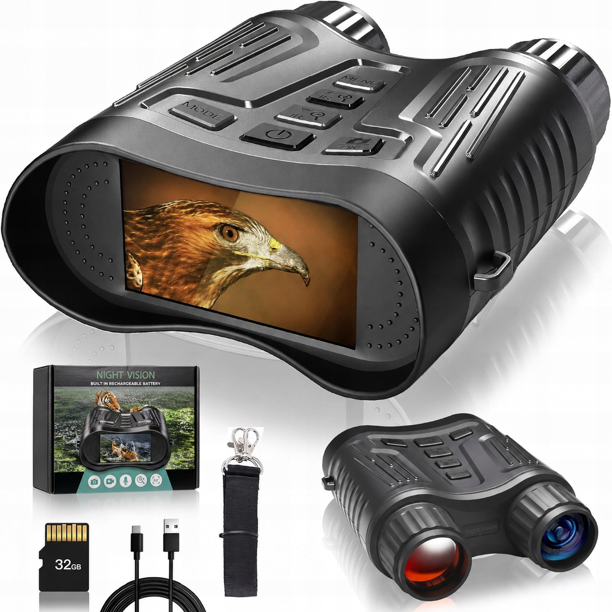 Lornetka noktowizor na podczerwień 4K 8x karta Micro 32 Gb 4000 mAh