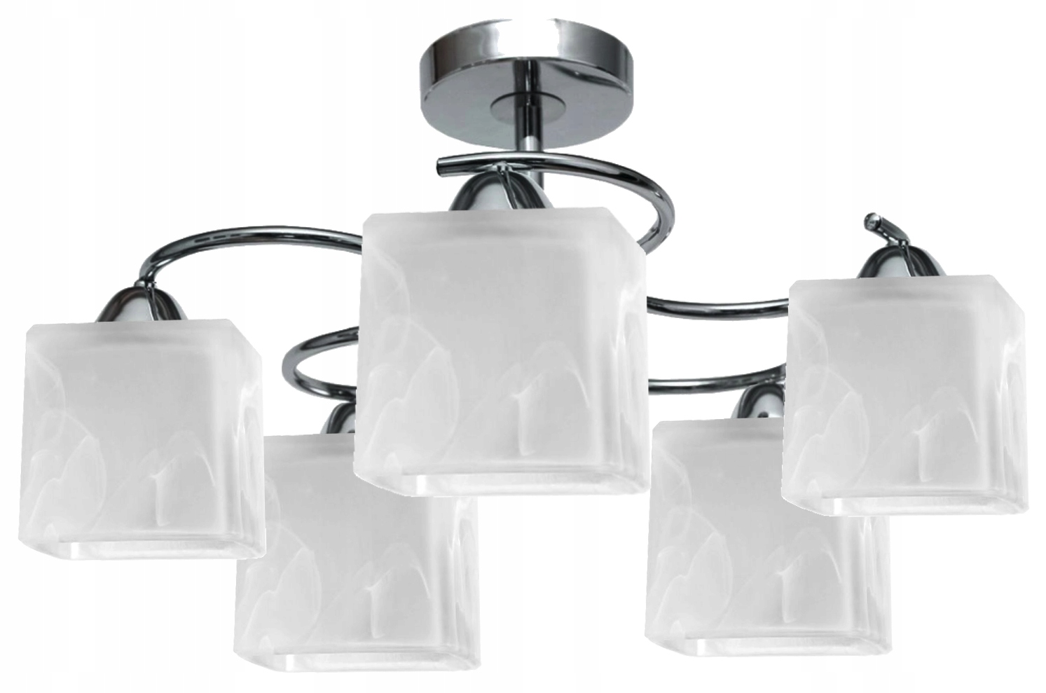 

Lampa Sufitowa Żyrandol Chrom Plafon Szkło