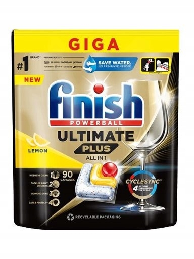 Levně Finish Powerball Ultimate Plus All in 1 kapsle do myčky nádobí citronové, 90